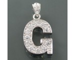 Wisiorek srebrny z cyrkoniami litera G Wisiorek srebrny z cyrkonią - serce